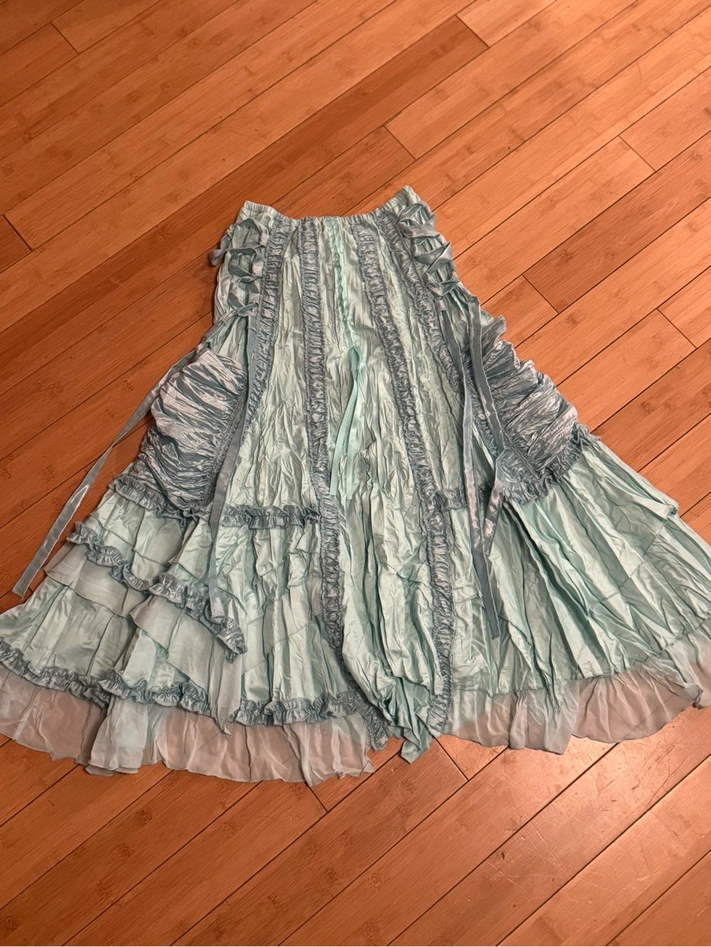Pirate Fairy Skirt Light Blue Ruffled Maxi Skirt